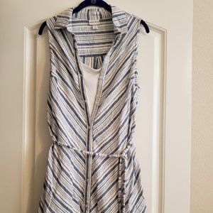 AVA&VIV Blue/White Sleeveless Dress